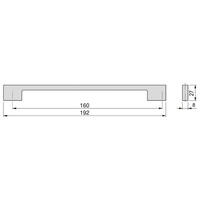 Emuca Lotto di 5 maniglie per mobili Paiporta, L192mm, interasse 160mm, Zama, Nichel satinado - 7