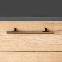 Emuca Lotto di 5 maniglie per mobili Riad, L168mm, interasse 128mm, Alluminio, Bronzato - 2