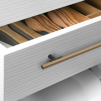 Emuca Lotto di 5 maniglie per mobili Riad, L168mm, interasse 128mm, Alluminio, Bronzato - 4