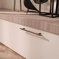 Emuca Lotto di 5 maniglie per mobili Riad, L168mm, interasse 128mm, Alluminio, Bronzato - 7