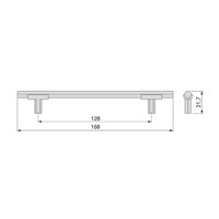 Emuca Lotto di 5 maniglie per mobili Riad, L168mm, interasse 128mm, Alluminio, Bronzato - 13