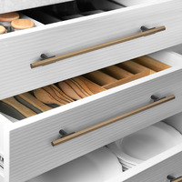 Emuca Lotto di 5 maniglie per mobili Riad, L232mm, interasse 192mm, Alluminio, Bronzato - 5