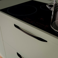 Emuca Lotto di 8 maniglie per mobili Varna, L181mm, interasse 160mm, Zama, Verniciato nero - 4