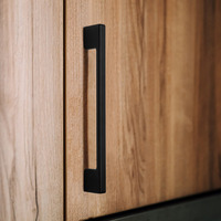 Emuca Lotto di 5 maniglie per mobili Paiporta, L160mm, interasse 128mm, Zama, Verniciato nero - 2