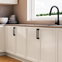 Emuca Lotto di 5 maniglie per mobili Paiporta, L160mm, interasse 128mm, Zama, Verniciato nero - 3