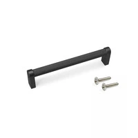 Emuca Lotto di 5 maniglie per mobili Bergen, L141mm, interasse 128mm, Alluminio, Verniciato nero - 4