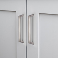 Emuca Lotto di 10 maniglie per mobili Canton, L142mm, interasse 128mm, Zama, Nichel satinato - 2