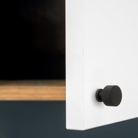 Emuca Lotto di 10 pomoli per mobili Argos, diametro 30mm, Alluminio, Verniciato nero - 3