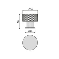 Emuca Lotto di 10 pomoli per mobili Argos, diametro 30mm, Alluminio, Verniciato nero - 6