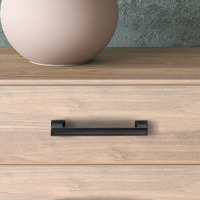 Emuca Lotto di 5 maniglie per mobili Tanger, L147.5mm, interasse 128mm, Zama, Verniciato nero - 2