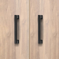 Emuca Lotto di 5 maniglie per mobili Tanger, L147.5mm, interasse 128mm, Zama, Verniciato nero - 4