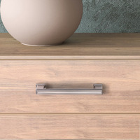 Emuca Lotto di 5 maniglie per mobili Tanger, L147.5mm, interasse 128mm, Zama, Nichel satinato - 2