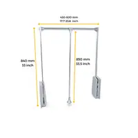 Emuca Appendiabiti per armadio Hang, larghezza regolabile 450-600 mm, Acciaio e Tecnoplastica, Croma - 5