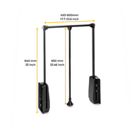 Emuca Appendiabiti per armadio Hang, larghezza regolabile 450-600 mm, Acciaio e Tecnoplastica, Verni - 7