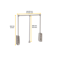 Emuca Appendiabiti per armadio Hang, larghezza regolabile 450-600 mm, Acciaio e Tecnoplastica, Verni - 6