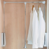 Emuca Appendiabiti per armadio Hang, larghezza regolabile 600-830 mm, Acciaio e Tecnoplastica, Croma - 2