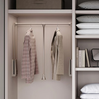 Emuca Appendiabiti per armadio Hang, larghezza regolabile 600-830 mm, Acciaio e Tecnoplastica, Verni - 2