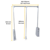 Emuca Appendiabiti per armadio Hang, larghezza regolabile 830-1150 mm, Acciaio e Tecnoplastica, Crom - 5