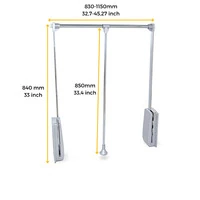Emuca Appendiabiti per armadio Hang, larghezza regolabile 830-1150 mm, Acciaio e Tecnoplastica, Crom - 5