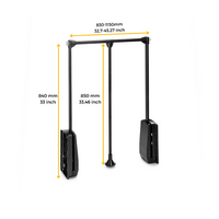 Emuca Appendiabiti per armadio Hang, larghezza regolabile 830-1150 mm, Acciaio e Tecnoplastica, Vern - 8