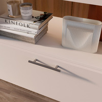 Emuca Maniglia per mobili Orlando, L464mm, interasse 384mm, Acciaio, Nichel satinato - 4