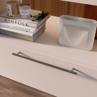 Emuca Maniglia per mobili Orlando, L528mm, interasse 448mm, Acciaio, Nichel satinato - 5