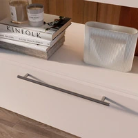 Emuca Maniglia per mobili Orlando, L528mm, interasse 448mm, Acciaio, Nichel satinato - 5