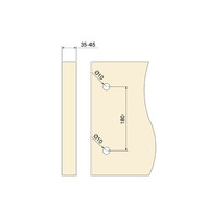 Emuca Maniglia per porte scorrevoli in legno Pasadena, lunghezza 240 mm, interasse 180 mm, Acciaio,  - 8
