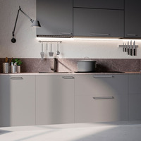 Emuca Lotto di 20 maniglie per mobili Zagreb, L236mm, interasse 224mm, Zama, Nichel satinato - 5