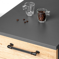 Emuca Lotto di 20 maniglie per mobili Suez, L184mm, interasse 160mm, Alluminio, Verniciato nero - 3