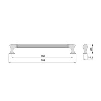 Emuca Lotto di 20 maniglie per mobili Suez, L184mm, interasse 160mm, Alluminio, Verniciato nero - 12