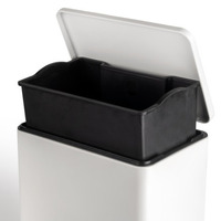 Pattumiera Rettangolare Esterna Con Apertura A Pedale, Bianco - 2