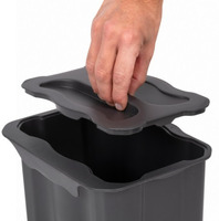 Pattumiera Per Differenziata Ausiliario 5 L Per Cucina, Plastica Grigio Antracite - 3