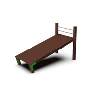 Panca Per Addominali Dritta/Inclinata/Doppia- Palestra all'aperto- In Plastica Riciclata - Ancoraggi - 2