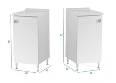 Mobile Base Per Cucina A Una Anta 40 x 50 x h87 cm Colore Bianco Frassino