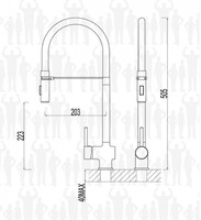 Miscelatore Fashion Monocomando da Cucina Finitura Cromo/Nero opaco - 3
