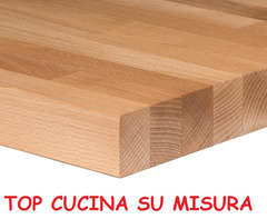 TOP CUCINA MASSELLO FAGGIO LAMELLARE SU MISURA