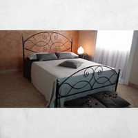 Letto matrimoniale Narciso ferro battuto nero argento