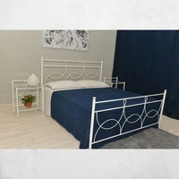 Letto matrimoniale Silene ferro battuto bianco opaco