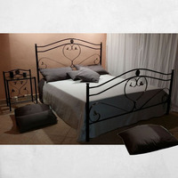Letto matrimoniale Ginestra ferro battuto nero oro