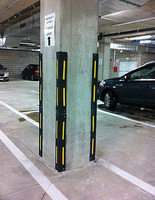 Paraspigolo in Gomma Riciclata con 4 Inserti Rifrangenti 8x8x80 cm - Spessore 30mm - 2