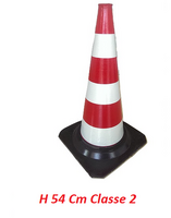 Cono Stradale Omologato Sparti-Traffico in Gomma Riciclata con Fasce Rifrangenti Varie Altezze - 2