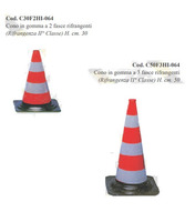 Cono Stradale Non Omologato Sparti-Traffico in Gomma Riciclata con Fasce Rifrangenti Varie Altezze - 2