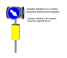 Sostegno Metallico a 3 o 4 Bracci per Segnali di Misura Ridotta da Inserire al Centro delle Rotonde - 2