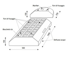 Cordolo Separatore di Corsia 'Biker' in Gomma Riciclata con Inserti Rifrangenti e 24 Blocchetti in C - 2