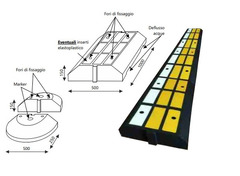 Cordolo Separatore di Corsia ' Biker SP / Biker SPE ' in Gomma Riciclata con Inserti Rifrangenti Dim - 2