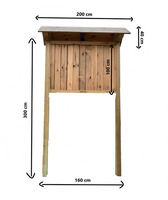 Bacheca da Esterno con Tetto in Legno di Pino Impregnato H 340 X L 200 cm - 5