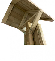 Bacheca Singola da Esterno con Tetto in Legno di Pino Impregnato H 300 X L 100 cm - 3