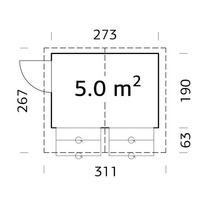 Chiosco in Legno d' Abete Nordico(16mm) - cm 273X190cm - Pavimento Escluso - ITALFROM300 - 3