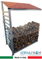 Legnaia Modulare ITALFROM® in Acciaio Zincato con Staffe a Parete - Modulo Continuativo - Varie Misu